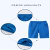 EISHOW Toddler Girls Boys 2 Pack Cotton Sport Jogger Shorts,Baby Kids Summer Shorts Casual Pull-On Soft Active Short Pants (Blue,6-7Y,6 Years,7 Years) view 4