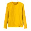 Womens Long Sleeve Crewneck Tops Early Autumn Solid Loose Sweatshirt Fashion Casual Comfy Fit T Shirt Yellow view 3