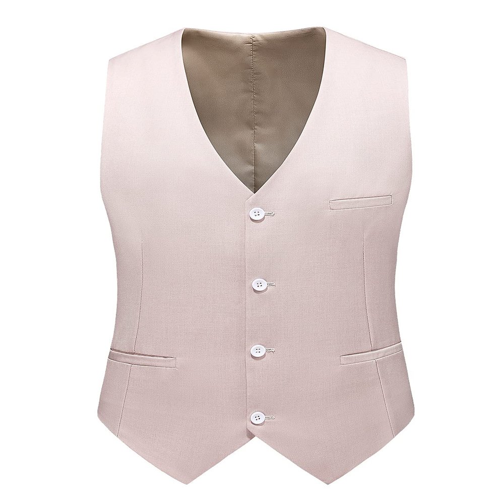 MOGU Mens Waistcoat Causal Suit Vests 23 Colors for Prom Party US Size 32 Beige
