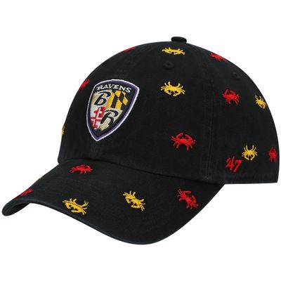47 Women's Black Baltimore Ravens Confetti Clean Up Adjustable Hat