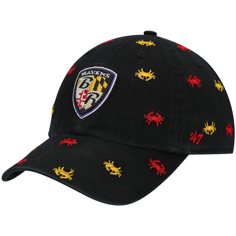 47 Women's Black Baltimore Ravens Confetti Clean Up Adjustable Hat