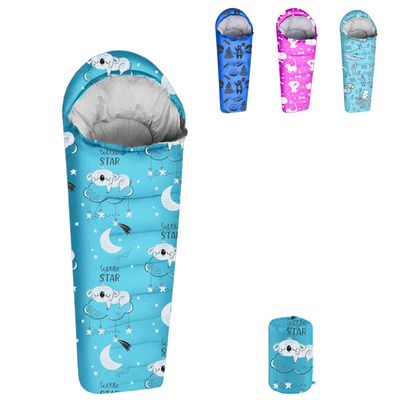 KidzAdventure Mummy Style 32  59F Kids Sleeping Bag with Pillow Sleeve, 4 Season, Lightweight and Backpacking Style, Ideal for Camping, Sleepover, Boys, Girls, Youth and Toddlers  Little Star Youth
