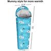KidzAdventure Mummy Style 32  59F Kids Sleeping Bag with Pillow Sleeve, 4 Season, Lightweight and Backpacking Style, Ideal for Camping, Sleepover, Boys, Girls, Youth and Toddlers  Little Star Youth view 2