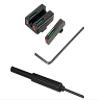 GOTICAL Red Fiber Optic Front with Combat Rear Sight with Tool Fits Glock 17, 17L, 19, 22, 23, 24, 26, 27, 33, 34, 35, 38 and 39 Slides (Combo Front and Rear (Green Color))