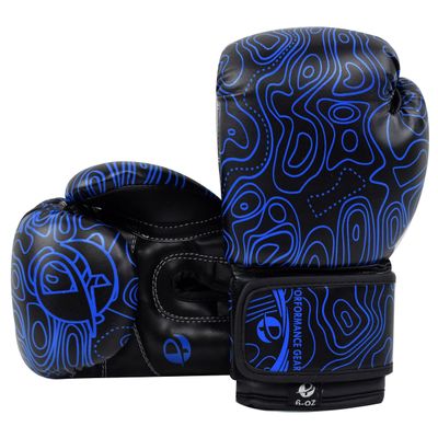 Ultimate - Kids / Adults Training Boxing Gloves (Blue Black, 16oz)