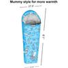 KidzAdventure Mummy Style 32  59F Kids Sleeping Bag with Pillow Sleeve, 4 Season, Lightweight and Backpacking Style, Ideal for Camping, Sleepover, Boys, Girls, Youth and Toddlers  Ocean World Youth view 2