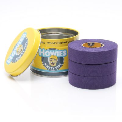 Howies 3 Pack Hockey Stick Tape - Premium Cloth (1 Inch by 24 Yards Long) Clear/Poly (1" x 30yds) with Free Tape TIN (Purple)