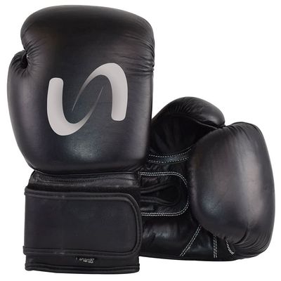 Ultimate - GL Boxing Gloves - Genuine Leather for Boxing Competition & Training (Black, 16oz)