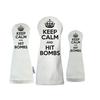 Keep Calm and Hit Bombs Sunfish Leather Golf Club Headcover Set Driver, Fairway, Hybrid view 1