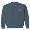 Front and Back Vaporwave Palm Trees Aesthetics Art Beach surf Sunset Men's Crewneck Sweatshirt (Indigo Blue X-Large) view 2