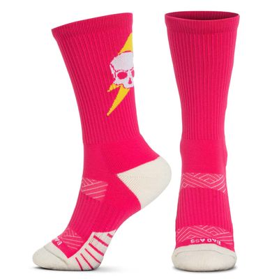 Gone For a Run Inspirational Athletic Running Socks | Mid-Calf | Bad Ass | Pink