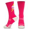 Gone For a Run Inspirational Athletic Running Socks | Mid-Calf | Bad Ass | Pink view 1