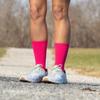 Gone For a Run Inspirational Athletic Running Socks | Mid-Calf | Bad Ass | Pink view 3