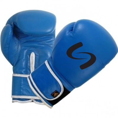 Ultimate - GL Boxing Gloves - Genuine Leather for Boxing Competition & Training (Blue, 14oz)