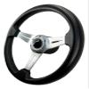 Pactrade Marine Boat Pontoon Non-Magnetic Silver Steering Wheel Aluminum Frame Polyurethane (PU) Sleeves 3 Spokes 13" Diameter Aluminum Hub with 3/4" Tapered Bore view 2