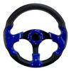 Pactrade Marine Boat Pontoon Non-Magnetic Steering Wheel Aluminum Frame Polyurethane (PU) Sleeves 3 Spokes 12-1/2" Diameter Aluminum Hub with 3/4" Tapered Bore (Navy Blue, Black Spokes) view 1