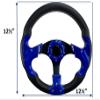 Pactrade Marine Boat Pontoon Non-Magnetic Steering Wheel Aluminum Frame Polyurethane (PU) Sleeves 3 Spokes 12-1/2" Diameter Aluminum Hub with 3/4" Tapered Bore (Navy Blue, Black Spokes) view 2