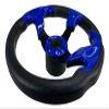 Pactrade Marine Boat Pontoon Non-Magnetic Steering Wheel Aluminum Frame Polyurethane (PU) Sleeves 3 Spokes 12-1/2" Diameter Aluminum Hub with 3/4" Tapered Bore (Navy Blue, Black Spokes) view 4