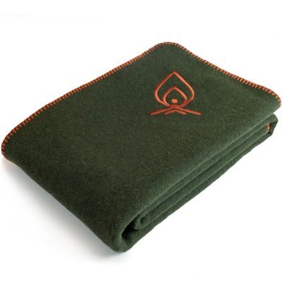 Texas Bushcraft Merino Wool Blanket for Camping, Hiking and Backpacking - Water and Fire Resistant Camp Car Blanket, Fast-Warming and Durable With Double-Stitched Edging (66" x 90")