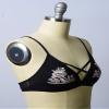 Floral Embroidery Strappy Bralette | Womens Bra Swimsuit Bikini Cami Womens Lingerie Sports Bra Tops (Black, S) view 3