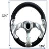 Pactrade Marine Boat Pontoon Non-Magnetic Steering Wheel Aluminum Frame Polyurethane (PU) Sleeves 3 Spokes 12-1/2" Diameter Aluminum Hub with 3/4" Tapered Bore (Silver, Silver Spokes) view 2