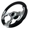 Pactrade Marine Boat Pontoon Non-Magnetic Steering Wheel Aluminum Frame Polyurethane (PU) Sleeves 3 Spokes 12-1/2" Diameter Aluminum Hub with 3/4" Tapered Bore (Silver, Silver Spokes) view 3