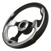 Pactrade Marine Boat Pontoon Non-Magnetic Steering Wheel Aluminum Frame Polyurethane (PU) Sleeves 3 Spokes 12-1/2" Diameter Aluminum Hub with 3/4" Tapered Bore (Silver, Black Spokes) view 2