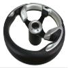 Pactrade Marine Boat Pontoon Non-Magnetic Steering Wheel Aluminum Frame Polyurethane (PU) Sleeves 3 Spokes 12-1/2" Diameter Aluminum Hub with 3/4" Tapered Bore (Silver, Black Spokes) view 3