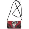 Western Style Sugar Skull Studded Country Purse Single Shoulder Bag Clutch Women Blocking Wristlet Wallet (#2 Red) view 2