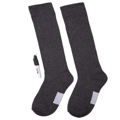 MeMoi Write On Camp Kids Cotton Blend Knee High Socks 3-Pack Charcoal 7-8