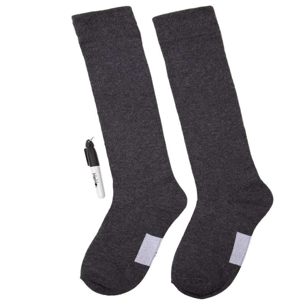 MeMoi Write On Camp Kids Cotton Blend Knee High Socks 3-Pack Charcoal 7-8