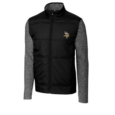 Cutter & Buck Men's Black Minnesota Vikings Big & Tall Stealth Full-Zip Jacket