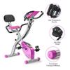 Folding Exercise Bike Portable Upright Adjustable Backrest Cycling Recumbent Stationary Bike Slim Indoor Workout Fitness Cardio Foldable Exercise Bicycle Machine with Pulse Sensor LCD Monitor Arm view 2
