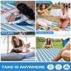 FLYKEPER Waterproof Picnic Blankets Beach Mat Lightweight Portable Camping Blankets Outdoor Blankets for Picnic,Beach,Park,Travel, Blue view 2