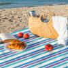 FLYKEPER Waterproof Picnic Blankets Beach Mat Lightweight Portable Camping Blankets Outdoor Blankets for Picnic,Beach,Park,Travel, Blue view 4