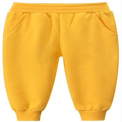 EISHOW 1-7T Kids Boy Girl Pants 2-Pack Cartoon Dinosaur Jogger Pants Cotton Elastic Sweatpants Sport Pants Trousers Bottoms (Yellow#,2-3Y,2 Years,3 Years)