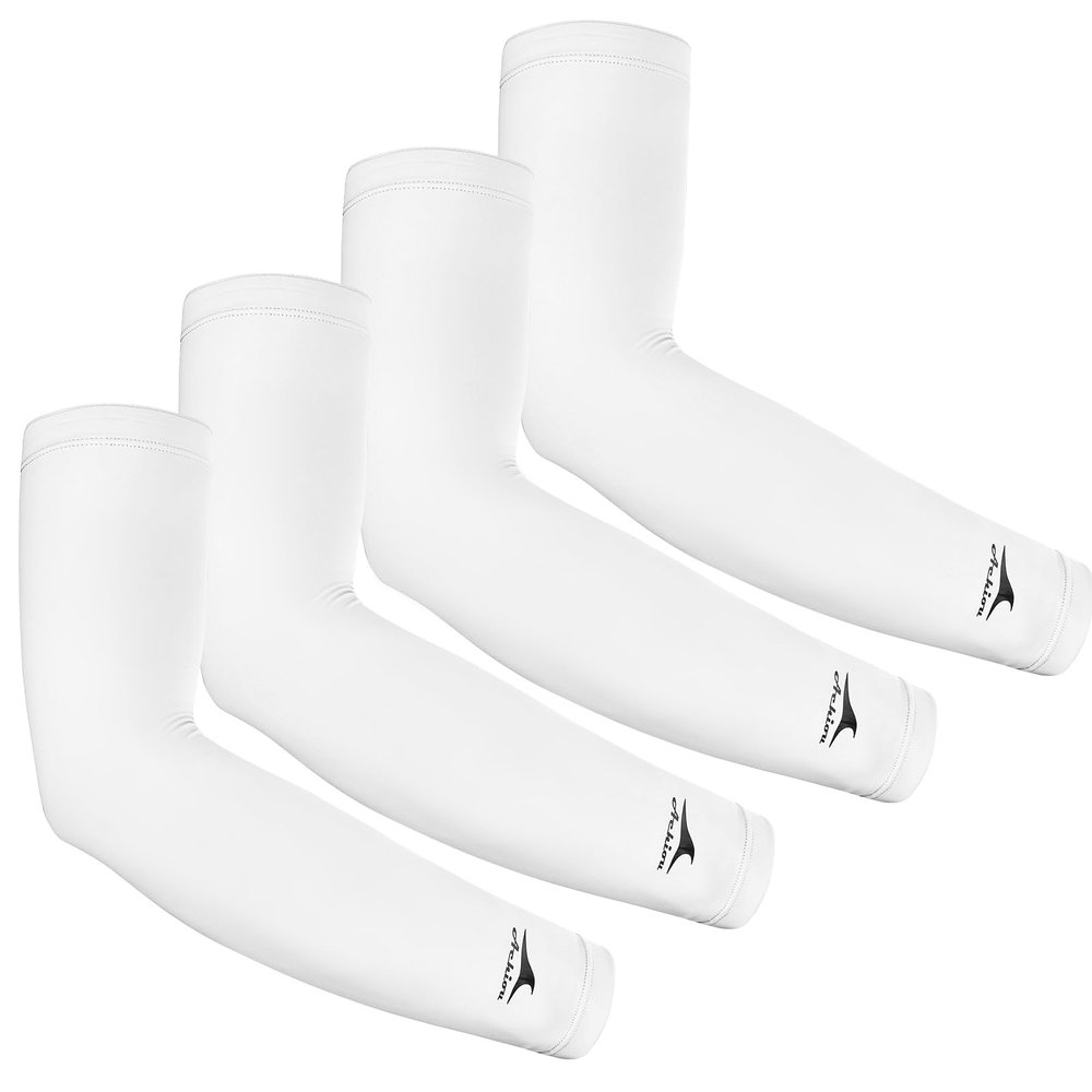 Achiou Cooling Ice Silk Arm Sleeves, Summer UV Sun Protection Compression Sleeves UPF 50+ for Women Volleyball Youth Sports