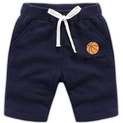 EISHOW 2-Pack Baby Boys Girls Shorts Basketball Soccer Funny Print Short Pants Soft Cotton Shorts with Drawstring Pockets (Navy,12-18 Months,12 Months,18 Months)