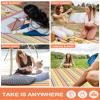 FLYKEPER Portable Outdoor Picnic Blankets Lightweight Camping Blankets,Waterproof Beach Blanket for Camping Park Hiking, Yellow view 2