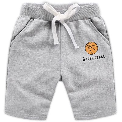 EISHOW 2-Pack Baby Boys Girls Shorts Basketball Soccer Funny Print Short Pants Soft Cotton Shorts with Drawstring Pockets (Gray,12-18 Months,12 Months,18 Months)