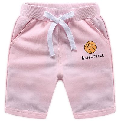 EISHOW 2-Pack Baby Boys Girls Shorts Basketball Soccer Funny Print Short Pants Soft Cotton Shorts with Drawstring Pockets (Pink,12-18 Months,12 Months,18 Months)