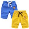 EISHOW 2-Pack Baby Boys Girls Shorts Basketball Soccer Funny Print Short Pants Soft Cotton Shorts with Drawstring Pockets (Color Blue & Yellow,3-4Y,3 Years,4 Years) view 1