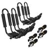 GYMAX 2Pairs Universal Kayak Roof Rack, J-Bar Roof Top Carrier with Straps, Foam Pad & Buckles, Mount Crossbar on SUV Van Car for SUP, Boat, Kayak, Canoes, Ski Board view 1