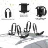 GYMAX 2Pairs Universal Kayak Roof Rack, J-Bar Roof Top Carrier with Straps, Foam Pad & Buckles, Mount Crossbar on SUV Van Car for SUP, Boat, Kayak, Canoes, Ski Board view 3