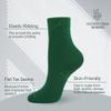 SERISIMPLE Colorful Quarter Ladies Crew Socks Breathable Solid Pastel Light Color Thin Bootie Unisex Sock 5 Pairs (Forestgreen, Large) view 4