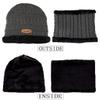 XYIYI Kids Winter Knit Hat and Scarf Set, 2Pcs Warm Fleece Lining Beanie Cap and Scarf for 5-14 Year Old Boys Girls (Grey) view 3