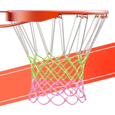 Walbest 1/2 Pcs Glow in Dark Basketball Net Replacement - Heavy Duty Indoor and Outdoor, Standard Size Basketball Hoop Net, 12 Loop Basketball Nets, All-Weather Basketball Netting 1 Pc