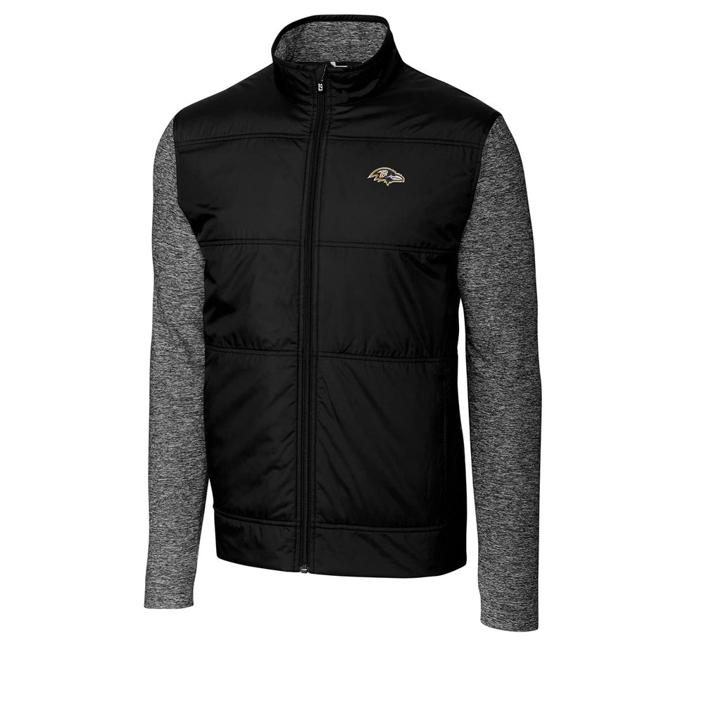 Cutter & Buck Men's Black/Charcoal Baltimore Ravens Stealth Big & Tall Full-Zip Jacket