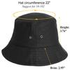 Youth-Bucket-Hat for Big Boys Girls 10-16yrs,Kids Summer Solid-Cotton Sun-Beach-Hat Fisherman-Cap for Teens (Size 21-22") view 2
