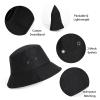 Youth-Bucket-Hat for Big Boys Girls 10-16yrs,Kids Summer Solid-Cotton Sun-Beach-Hat Fisherman-Cap for Teens (Size 21-22") view 3